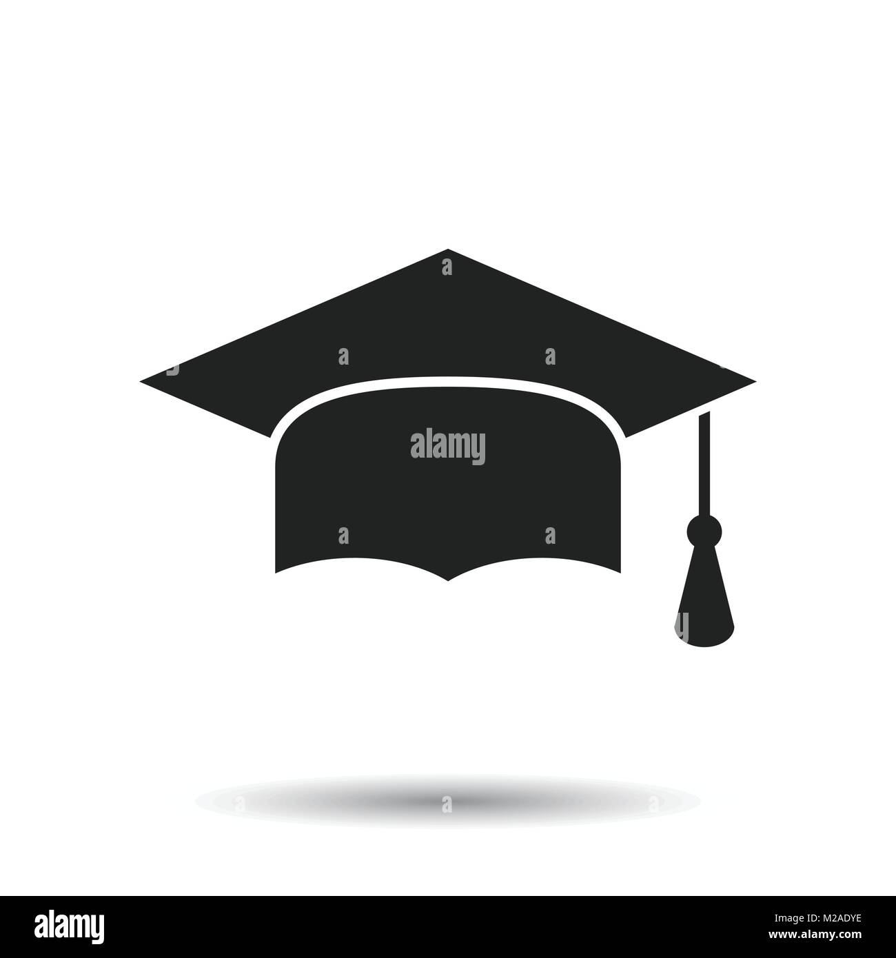 Graduation Cap Flat Design Icon Finish Education Symbol