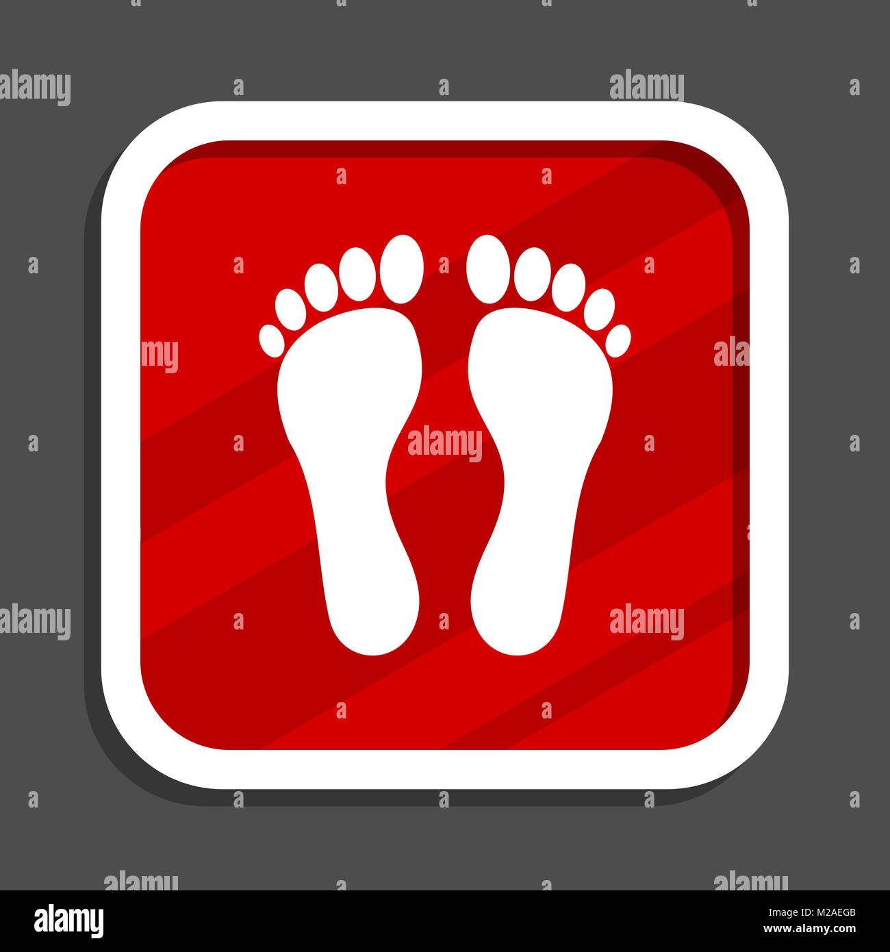Foot icon. Flat design square internet banner Stock Photo - Alamy