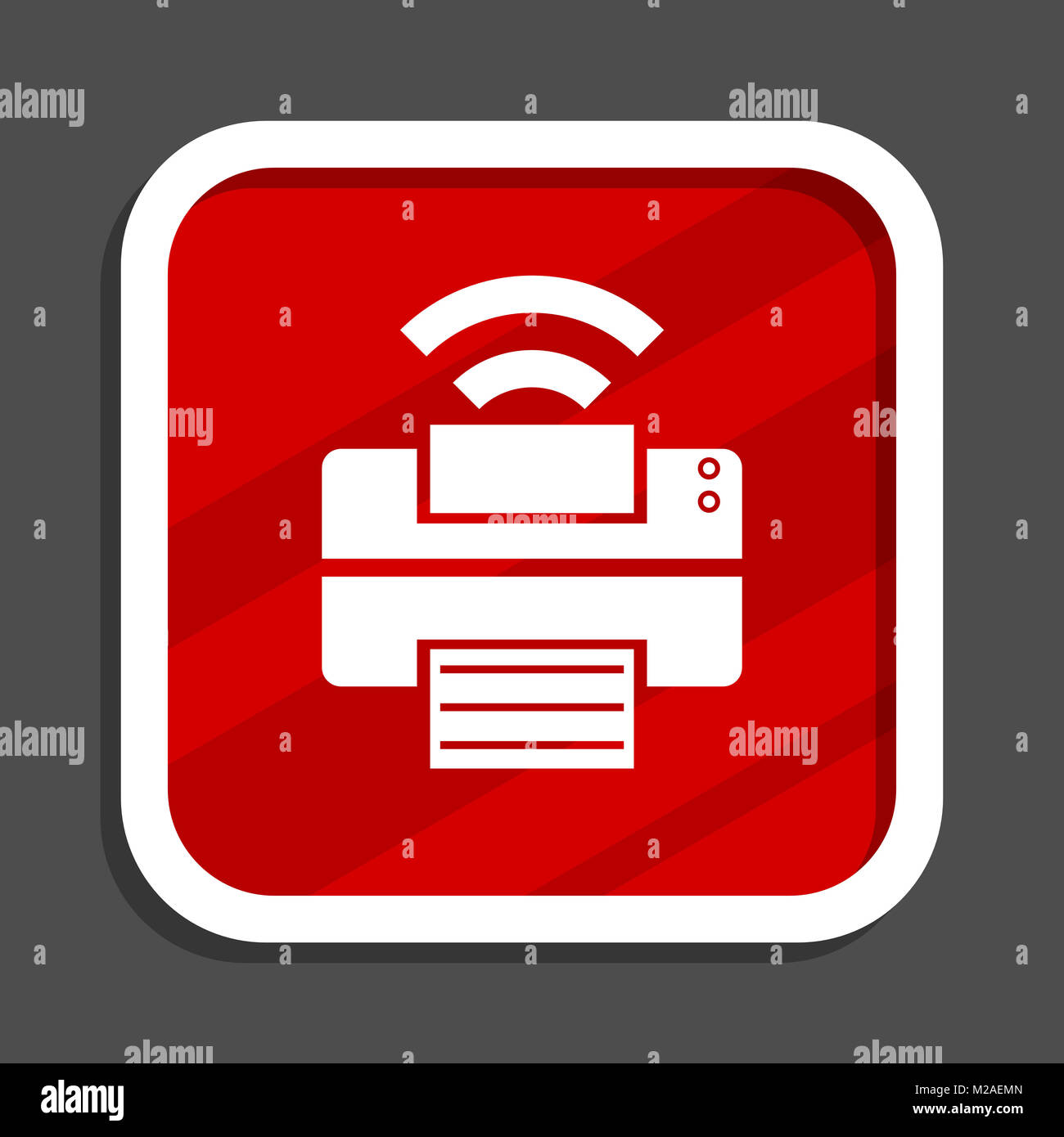 Printer icon. Flat design square internet banner Stock Photo - Alamy