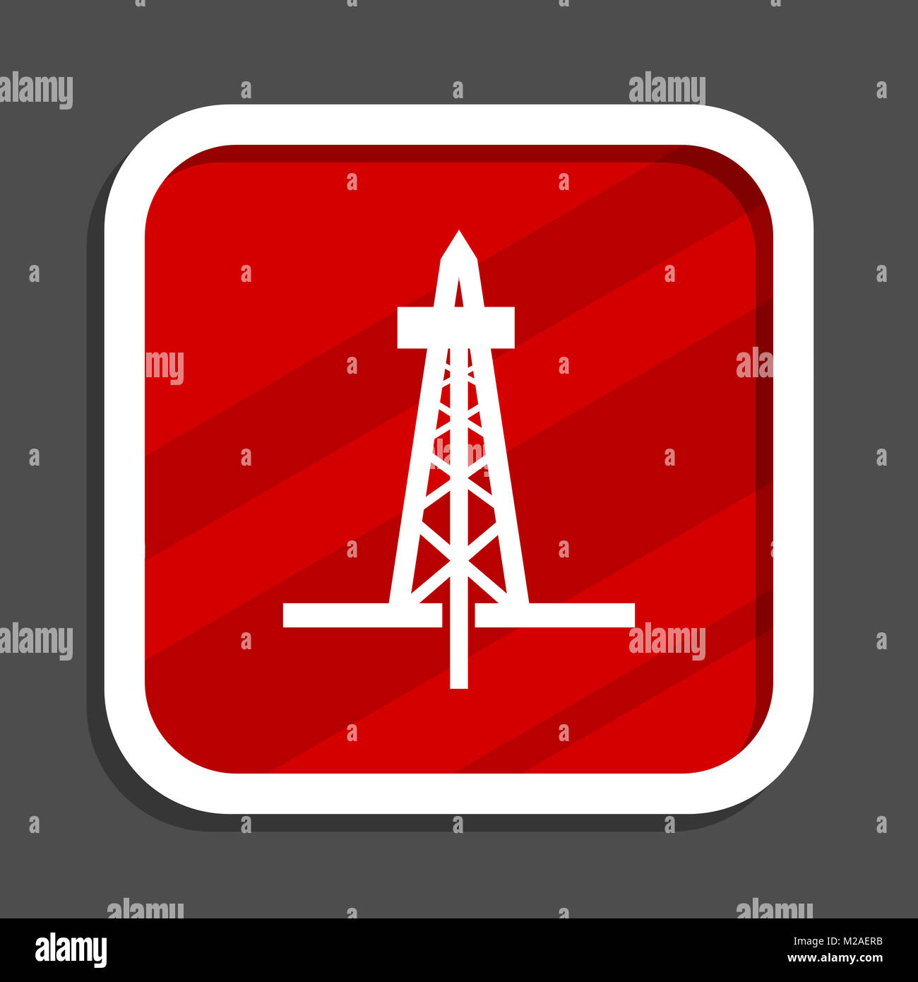 Drilling icon. Flat design square internet banner. Stock Photo