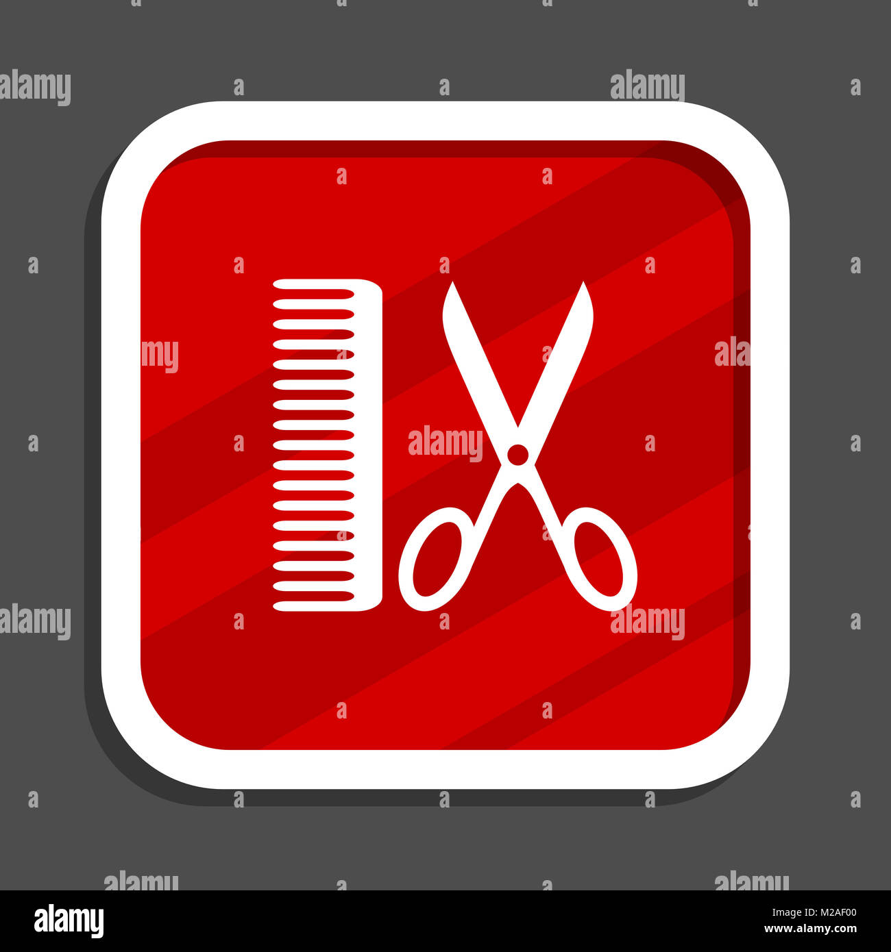 Barber icon. Flat design square internet banner Stock Photo - Alamy