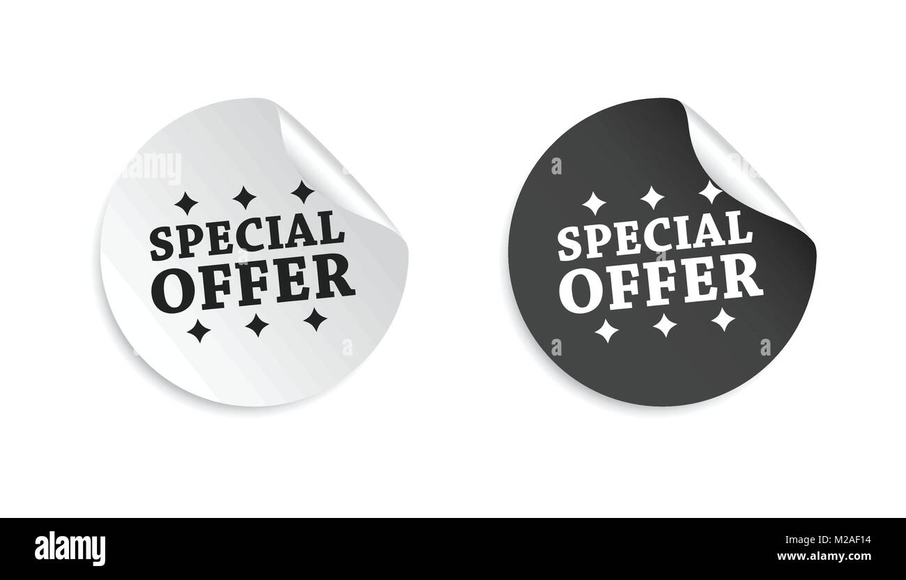 Special offer sticker. Business sale tag label vector illustration on