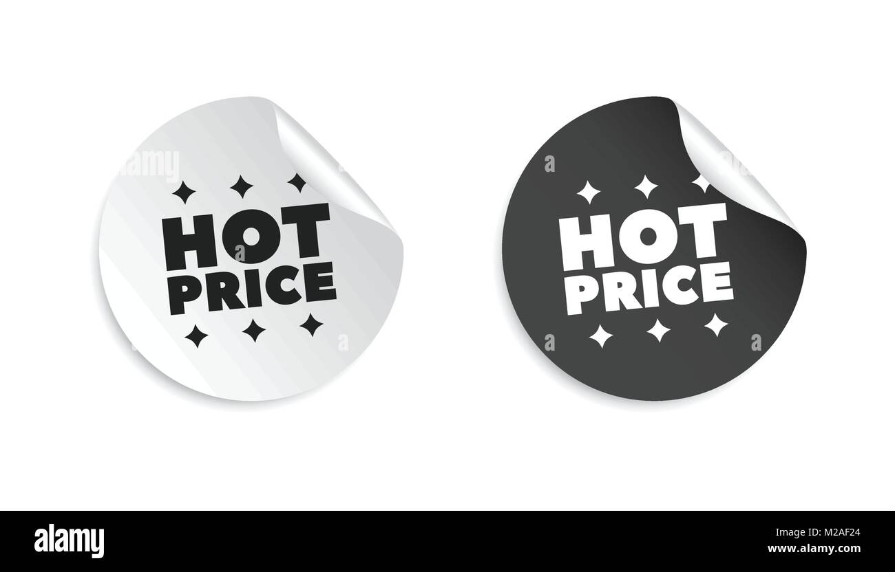 Hot price sticker. Business sale tag label vector illustration on white background Stock Vector
