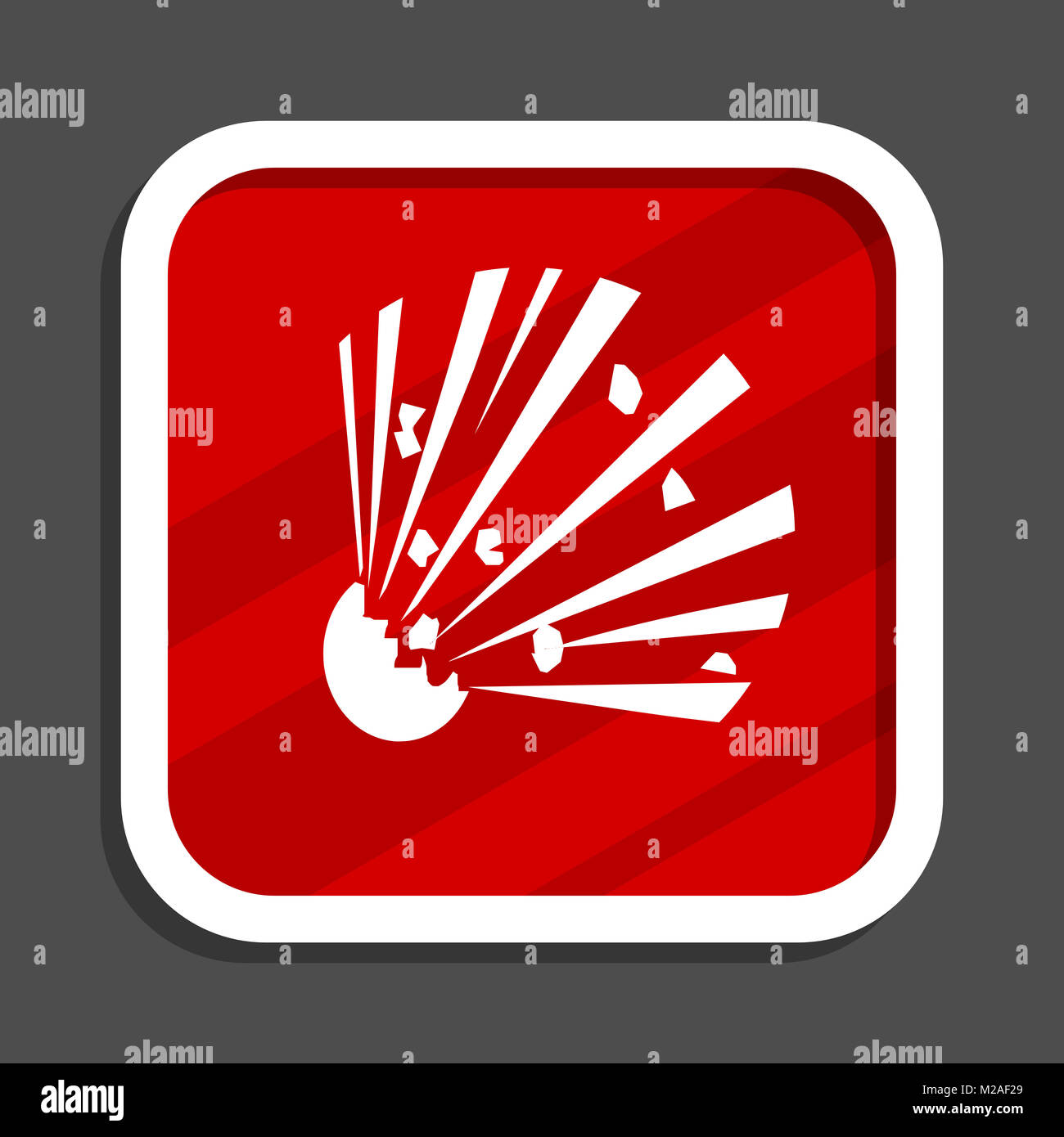 Bomb icon. Flat design square internet banner Stock Photo - Alamy