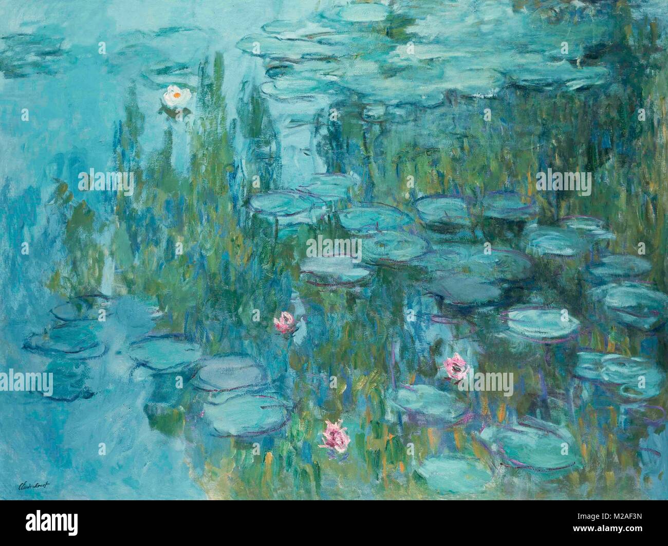 Monet、LA SEINE A LA VACOAT、希少画集画、新品額装付 Monet、LA SEINE A LA VACOAT、希少画集画、新品額装付