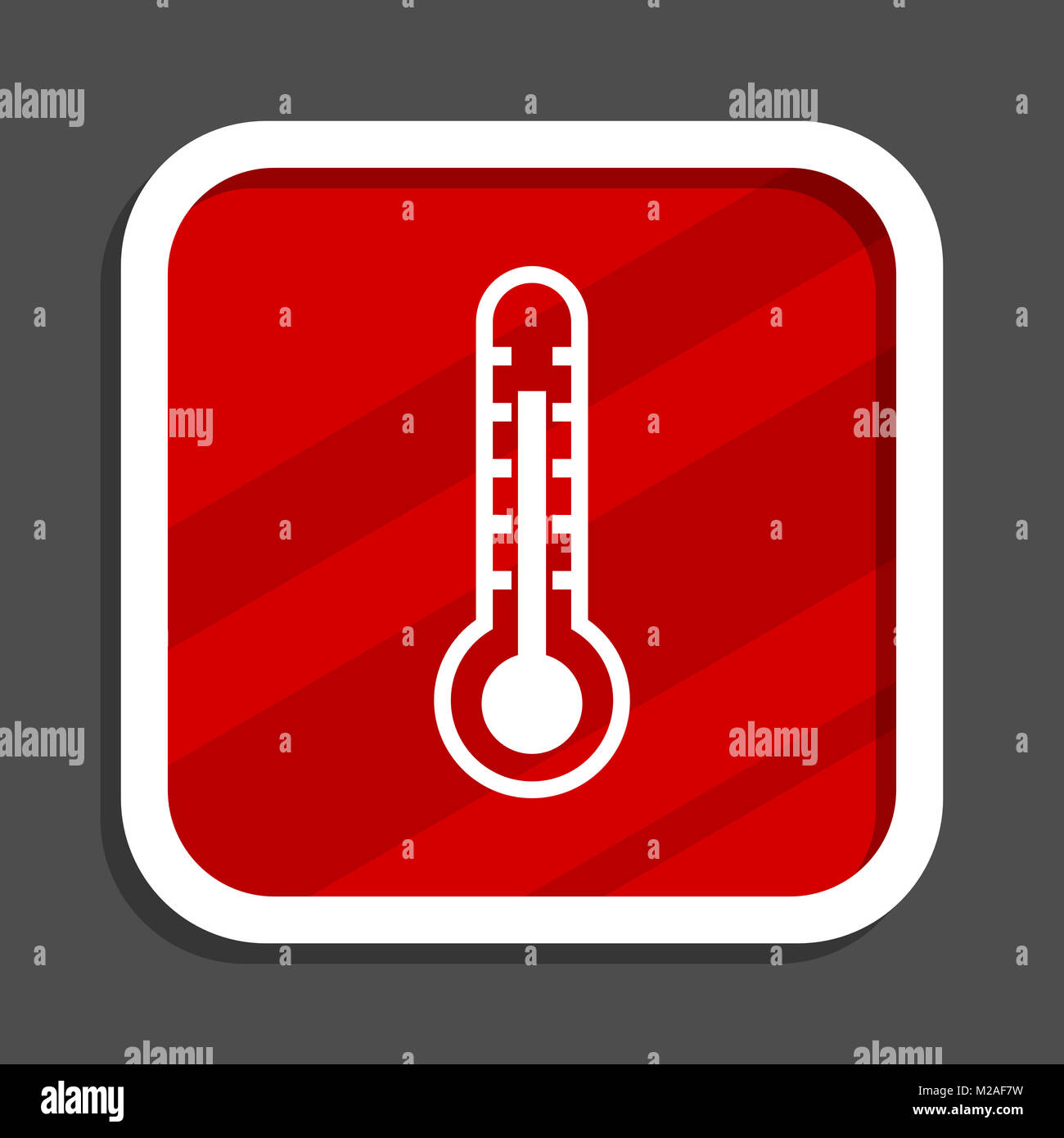 Thermometer icon. Flat design square internet banner Stock Photo - Alamy