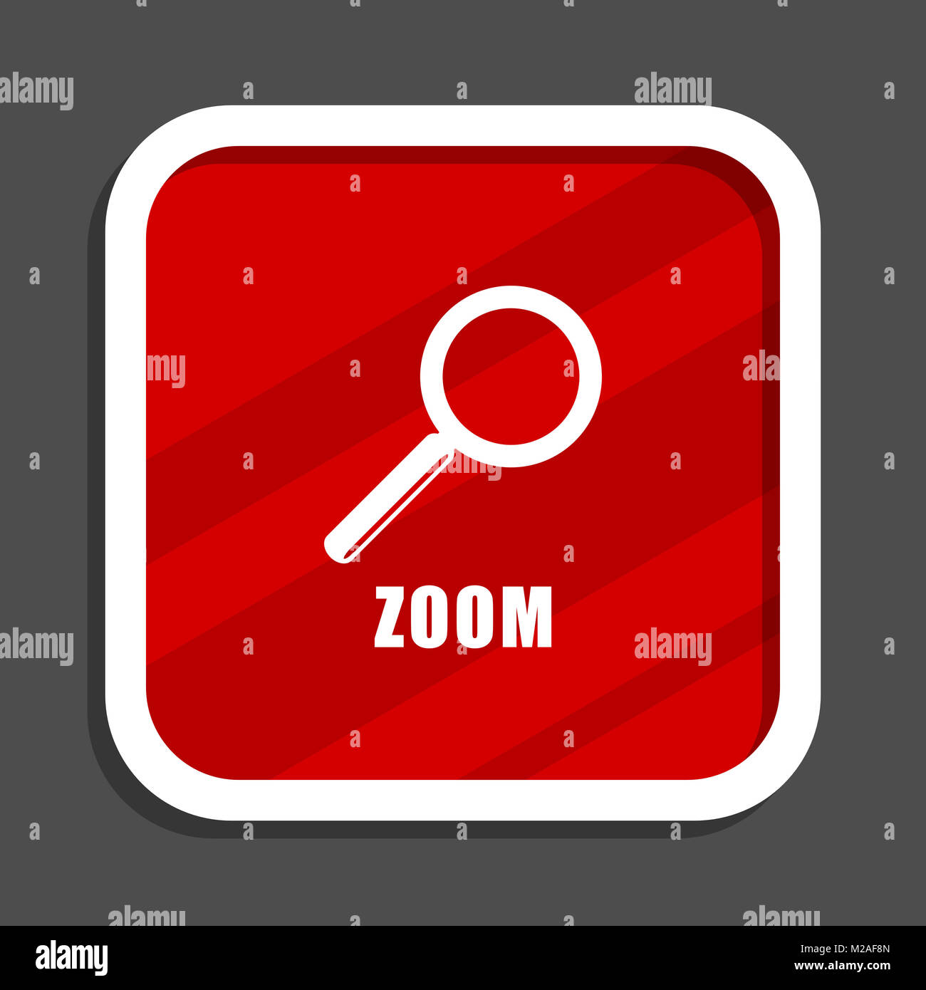 Zoom icon. Flat design square internet banner Stock Photo - Alamy