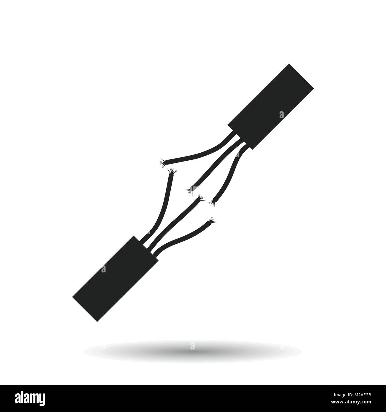 High voltage power cable. Electric cable vector icon on white background Stock Vector Image