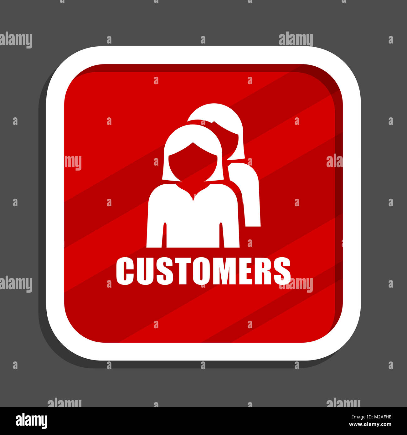 Customers icon. Flat design square internet banner Stock Photo - Alamy