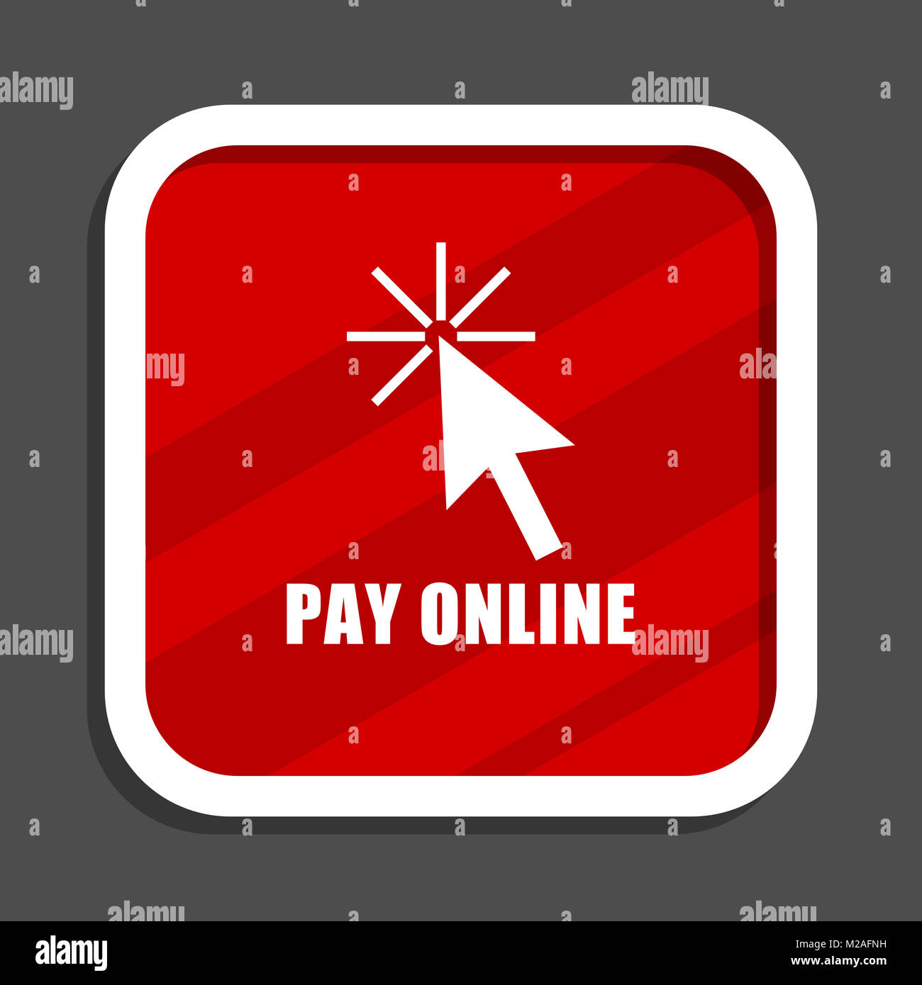 Pay Online Icon Flat Design Square Internet Banner Stock Photo