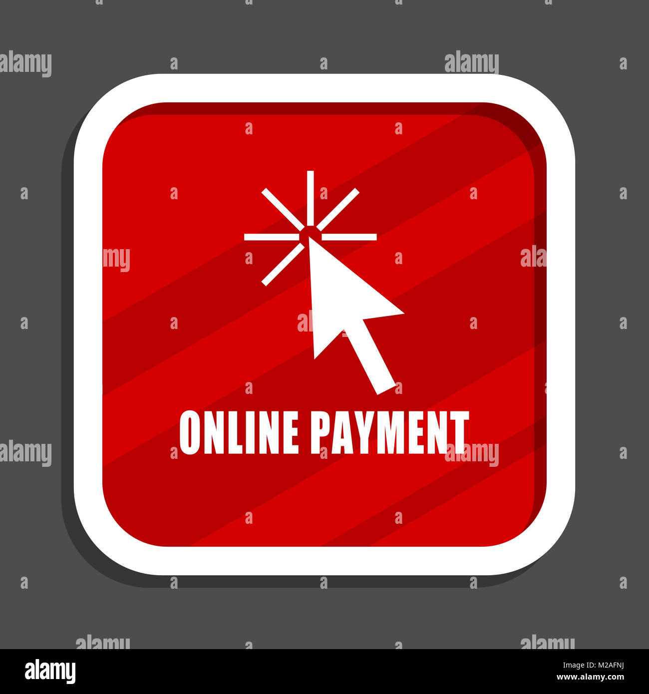 Online Payment Icon Flat Design Square Internet Banner Stock