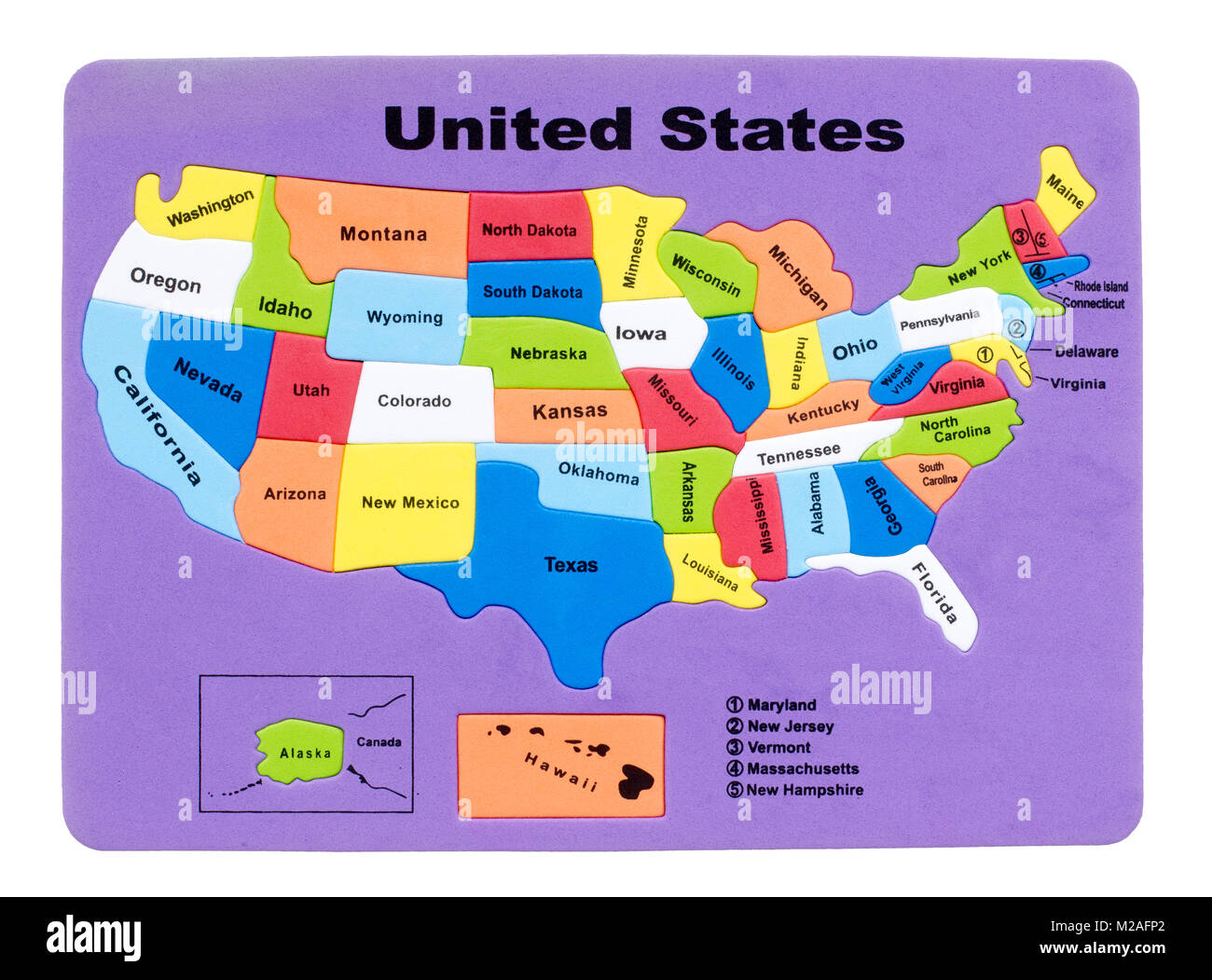 Rubber map of the USA Stock Photo