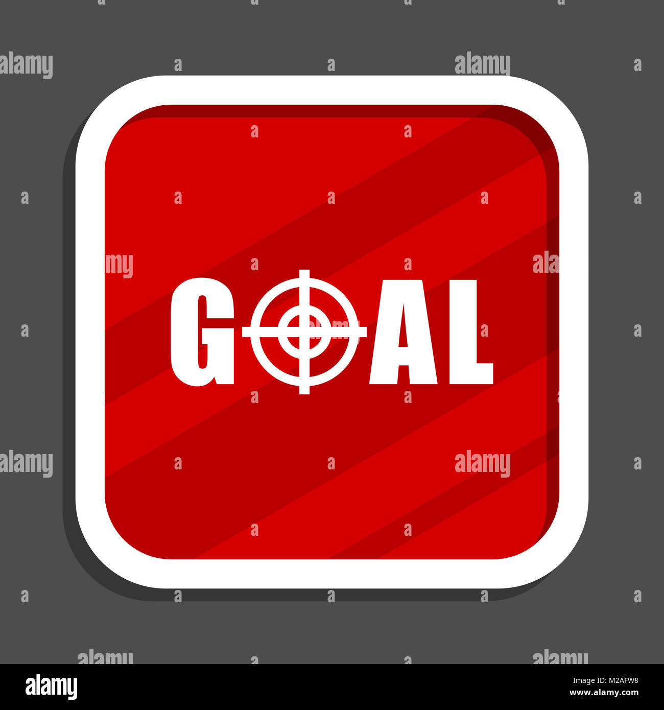 Goal icon. Flat design square internet banner. Stock Photo