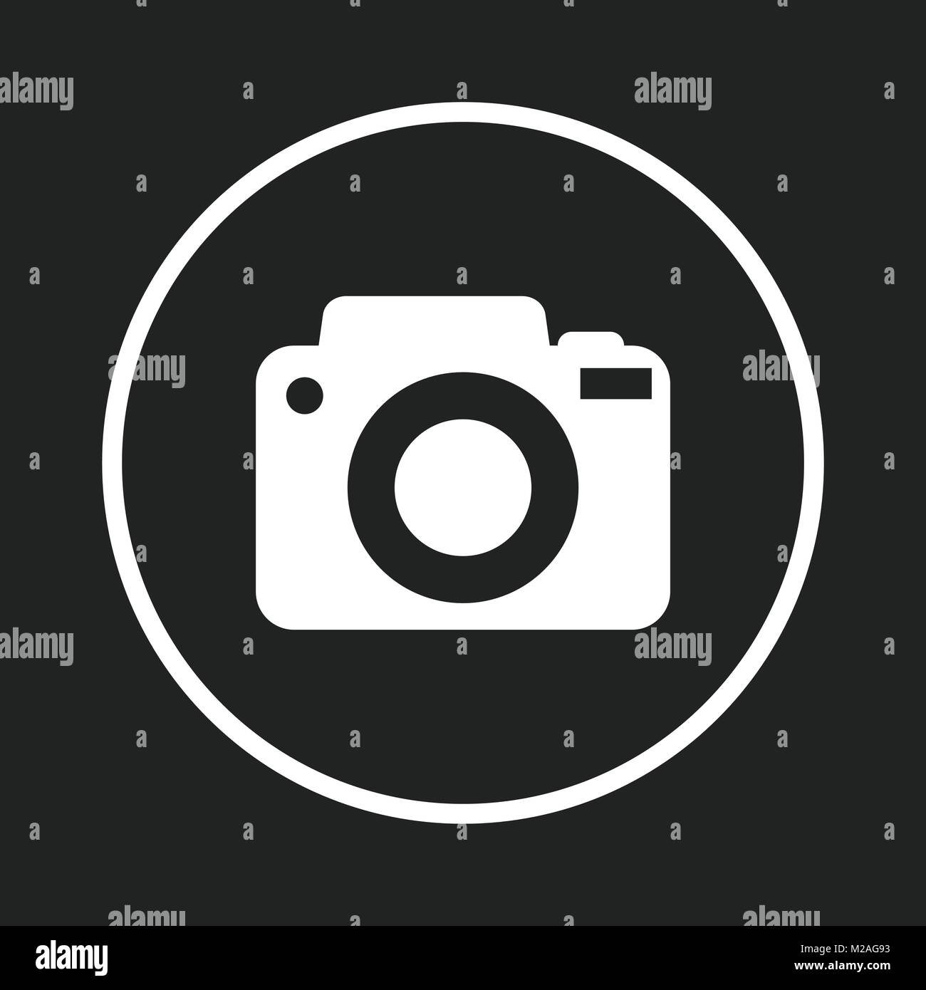 Camera icon logo on black background. Flat vector illustration Stock Vector  Image & Art - Alamy