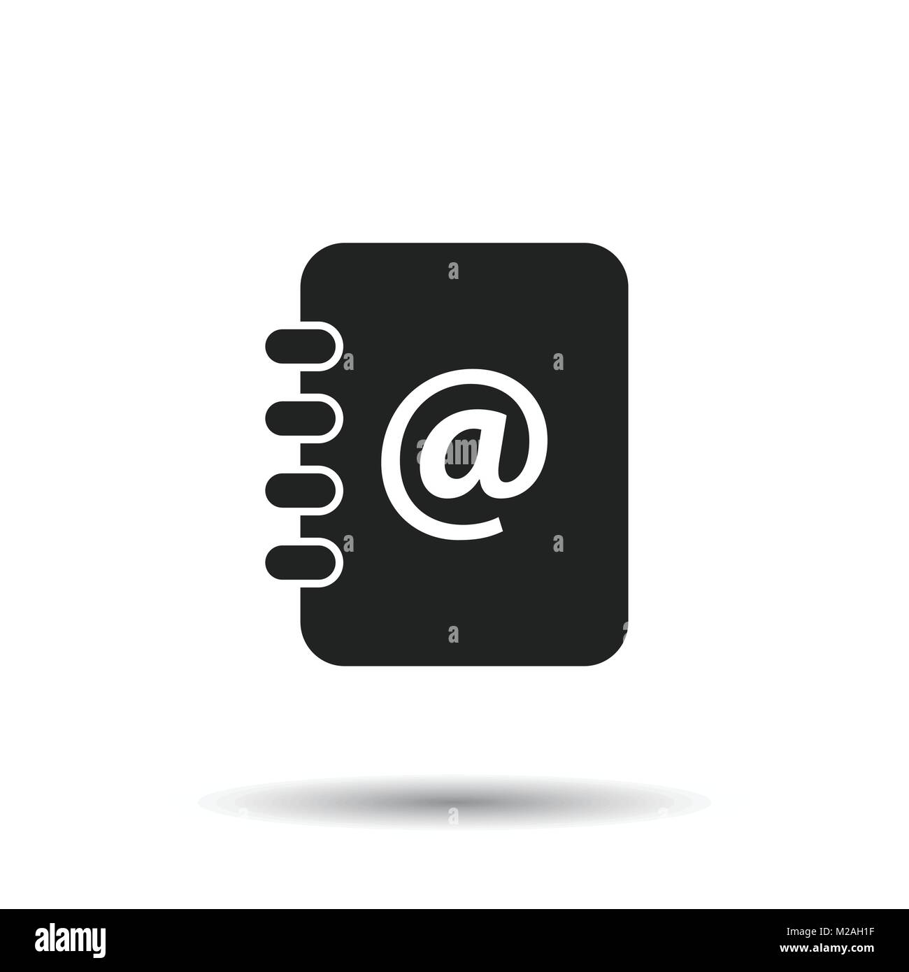 Address book icon. Email note flat vector illustration on white ...
