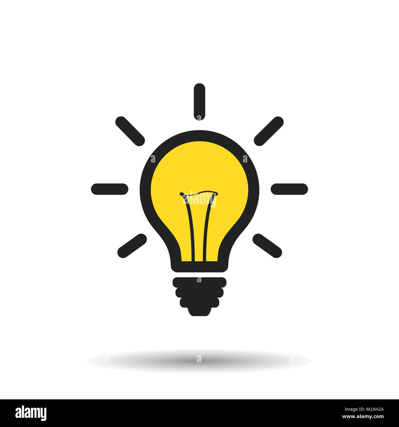 Light bulb line icon vector, isolated on white background. Idea sign