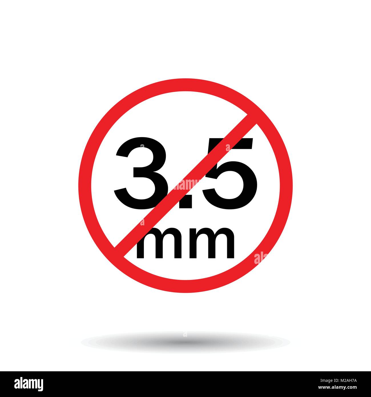 Audio jack 3.5mm in ban sign. Icon vector illustration. Stock Vector
