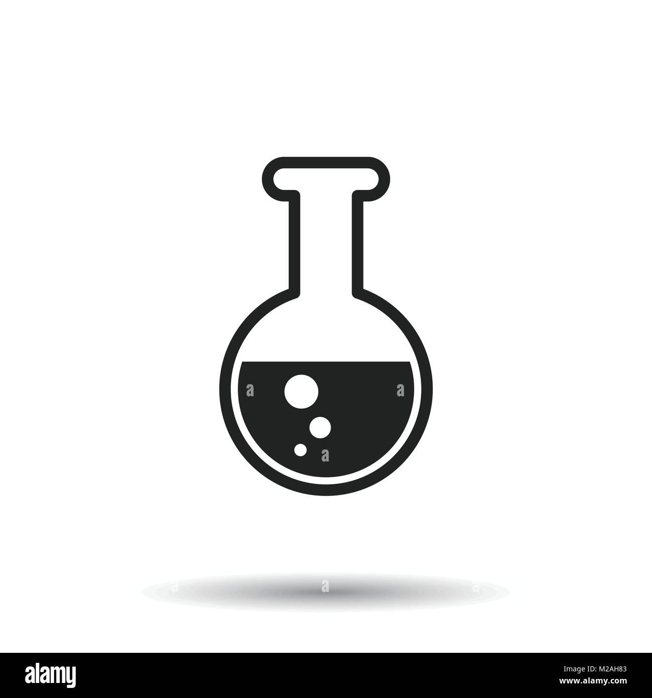 Chemical test tube pictogram icon. Chemical lab equipment isolated on white background. Experiment flasks for science experiment. Trendy modern vector Stock Vector
