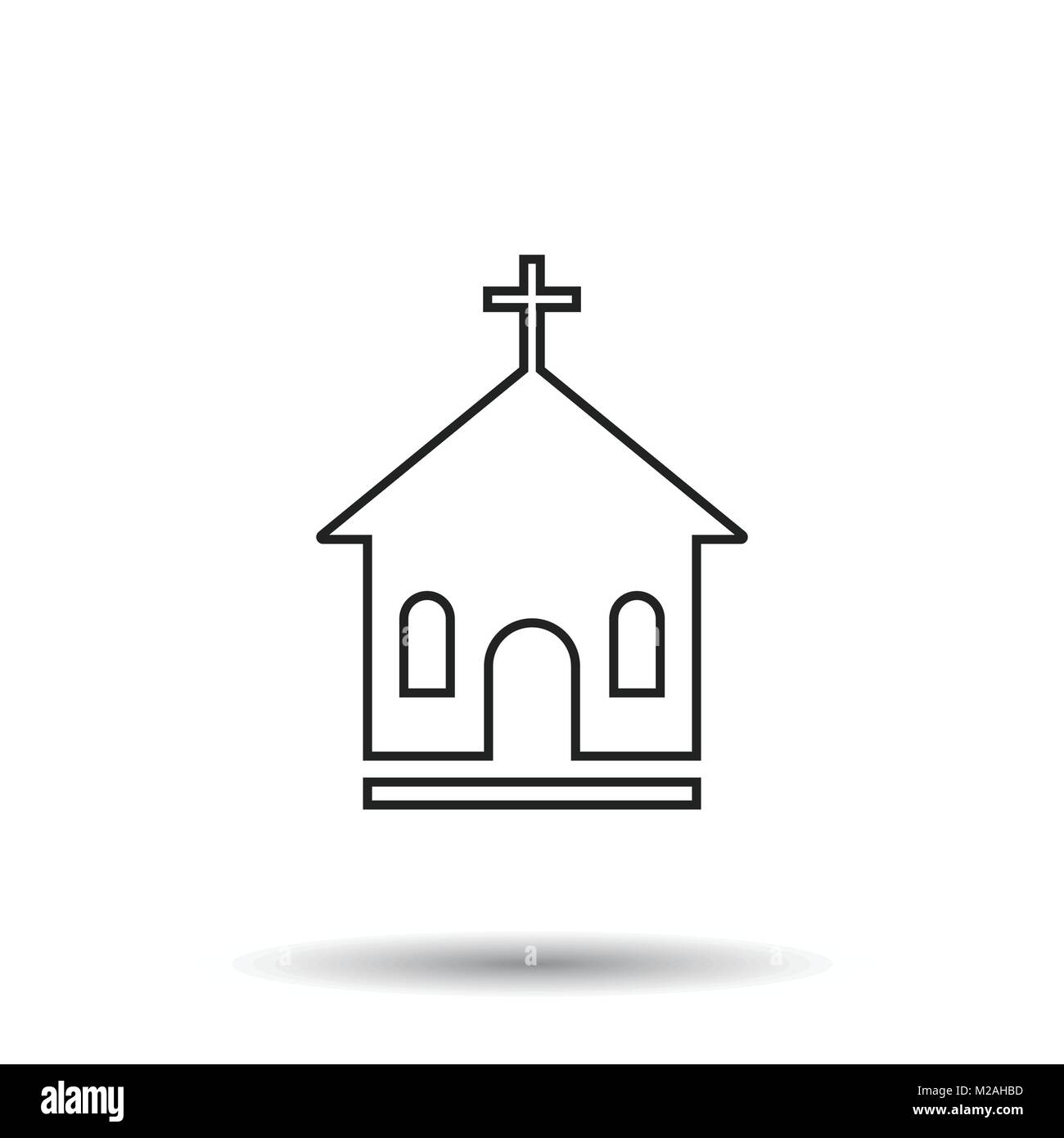 Line church sanctuary vector illustration icon. Simple flat pictogram ...
