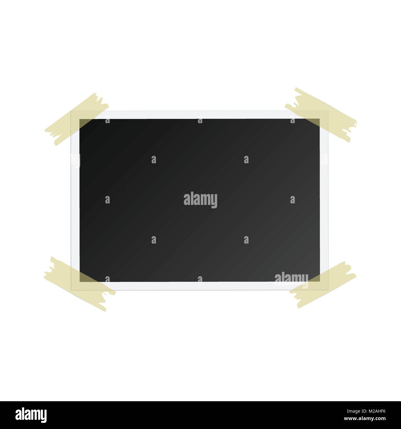 Black Photo Album With Empty Photo Frames With Sticky Tape And Corners  Vertical Open Scrapbooking Album On Golden Spirals And Beige Cover 4  Horizontal Photo Cards Vector Realistic Mockup Eps10 Stock Illustration 