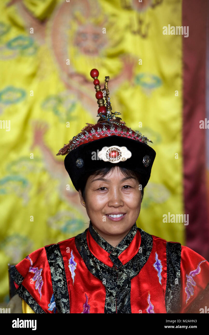 China. Beijing. Dressed like Empress in Forbidden City. Stock Photo