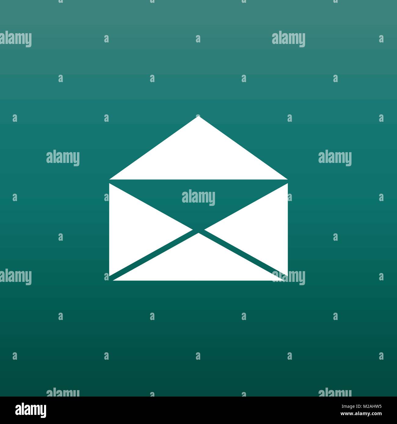 Mail envelope icon vector isolated on green background. Symbols of ...