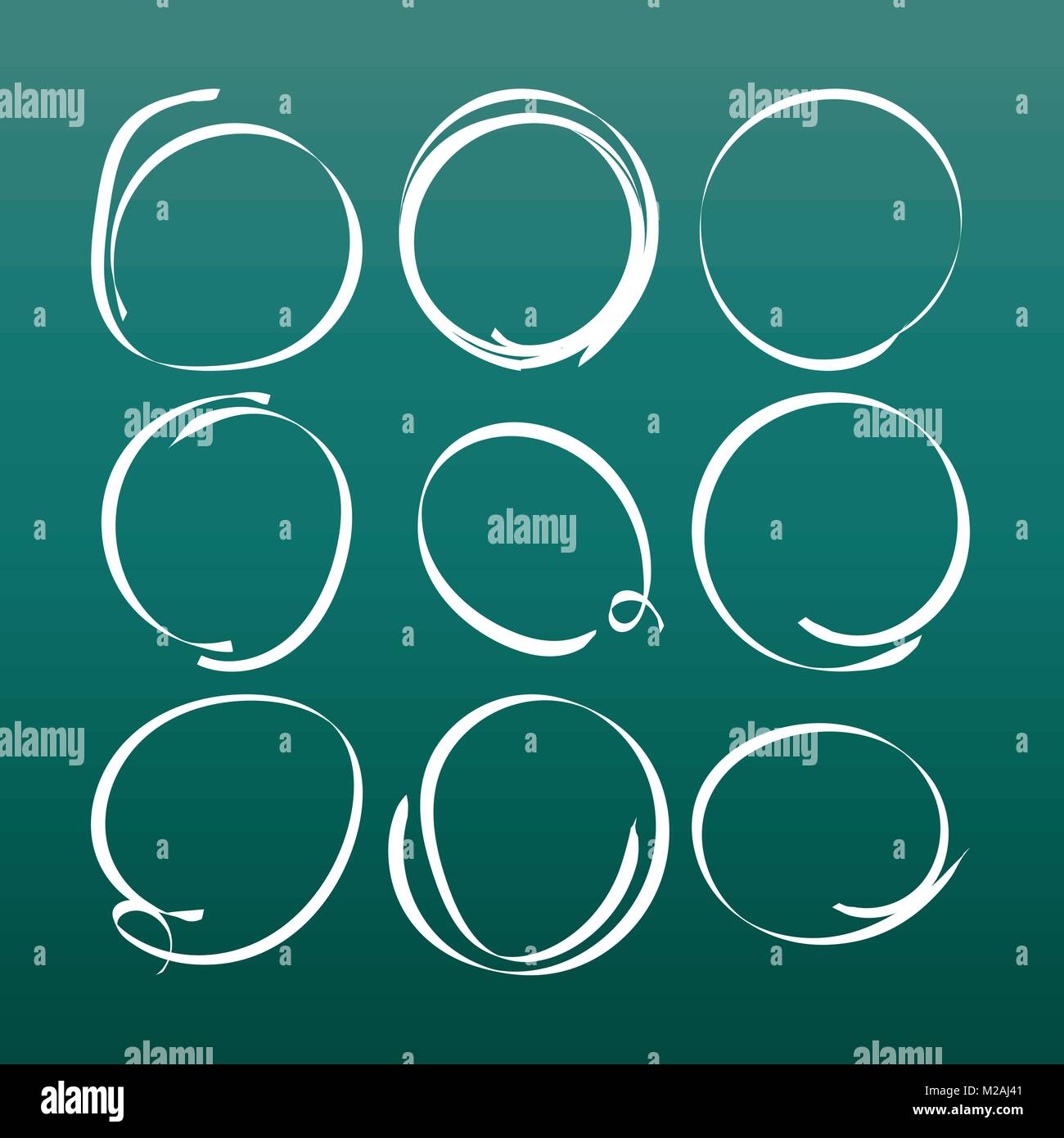 Set of the hand drawn scribble circles. Vector element. Illustration on ...