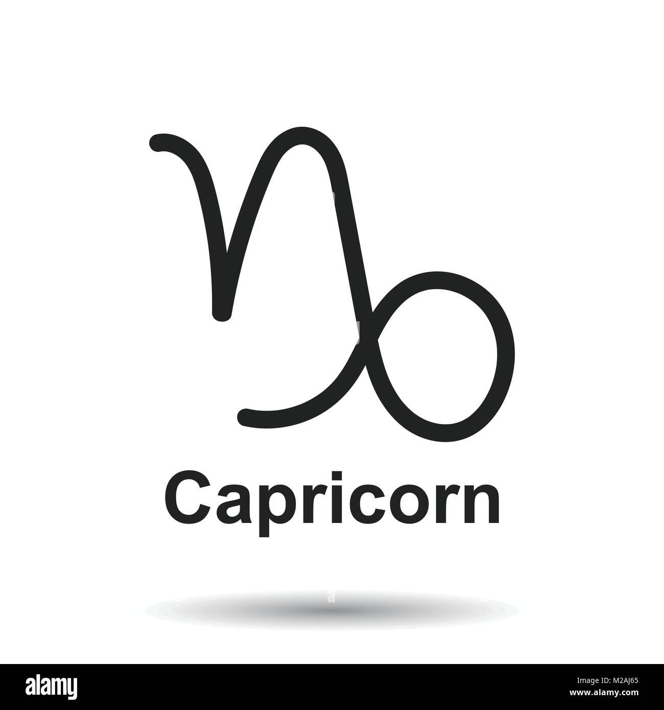 Capricorn zodiac sign. Flat astrology vector illustration on white background. Stock Vector