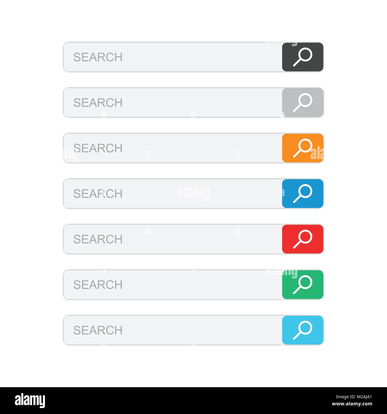 Search bar field. Set vector interface elements with search button ...