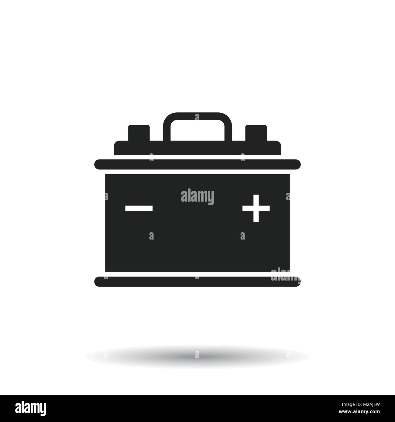 Car battery flat vector icon on white background. Auto accumulator