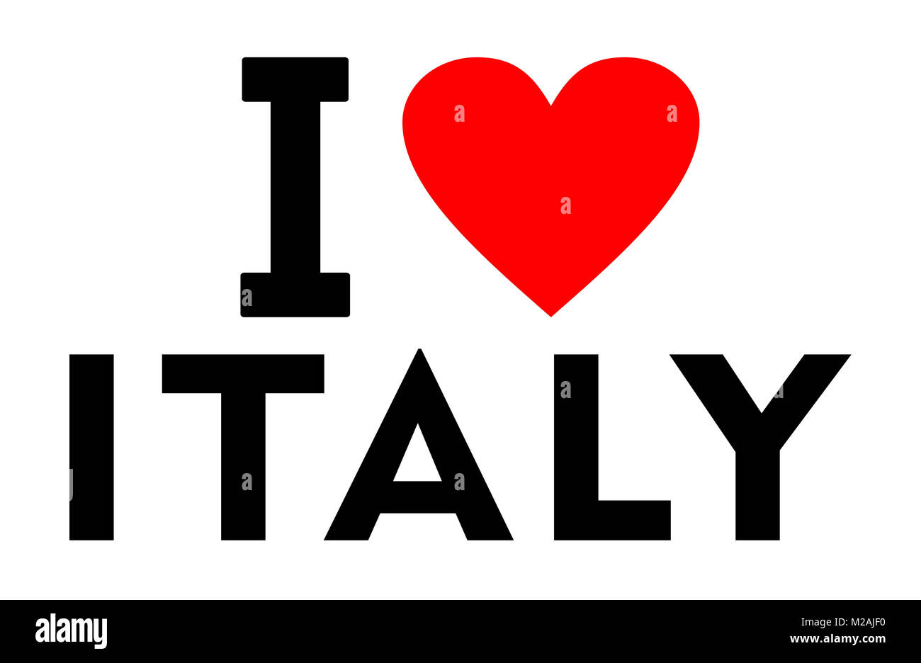 I love Italy country text red heart message Stock Photo Alamy