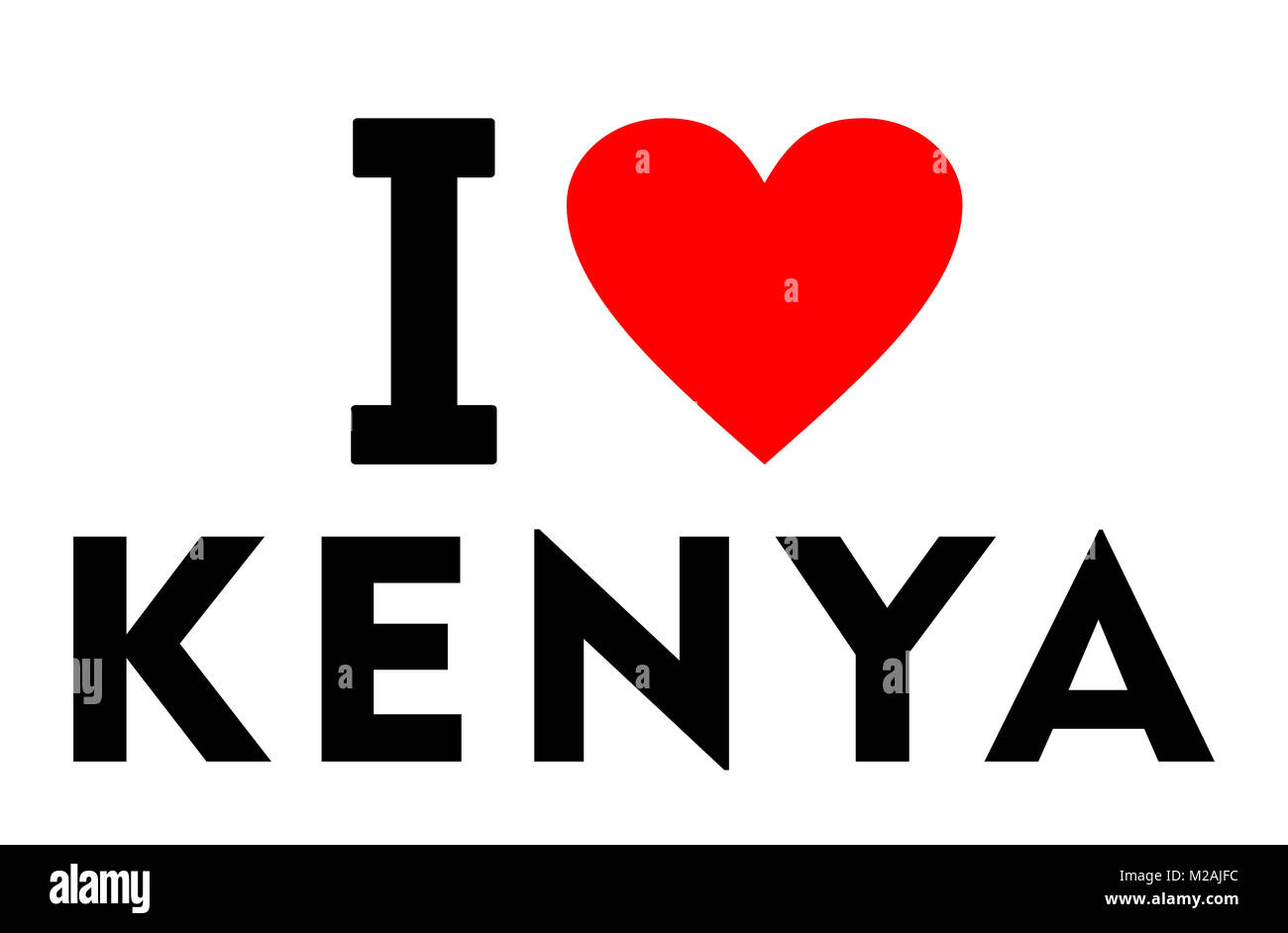 I love Kenya country text red heart message Stock Photo Alamy