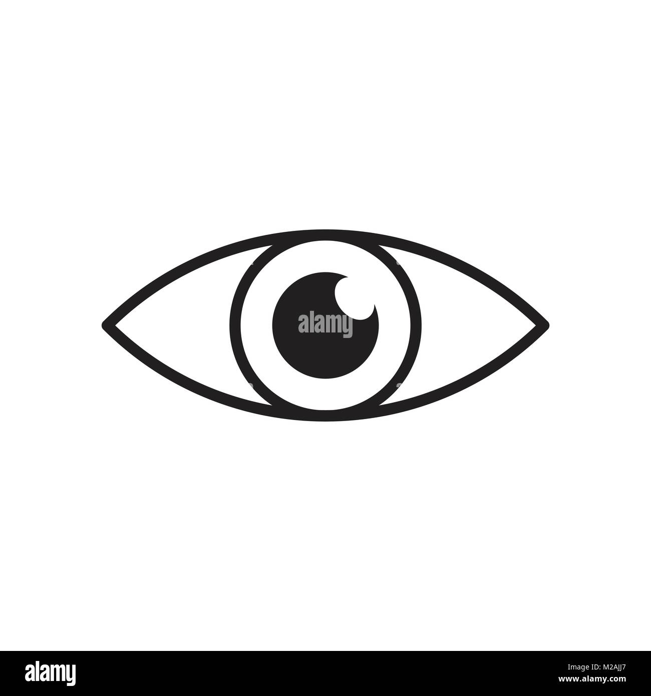 Simple eye icon vector. Eyesight pictogram in flat style Stock Vector ...
