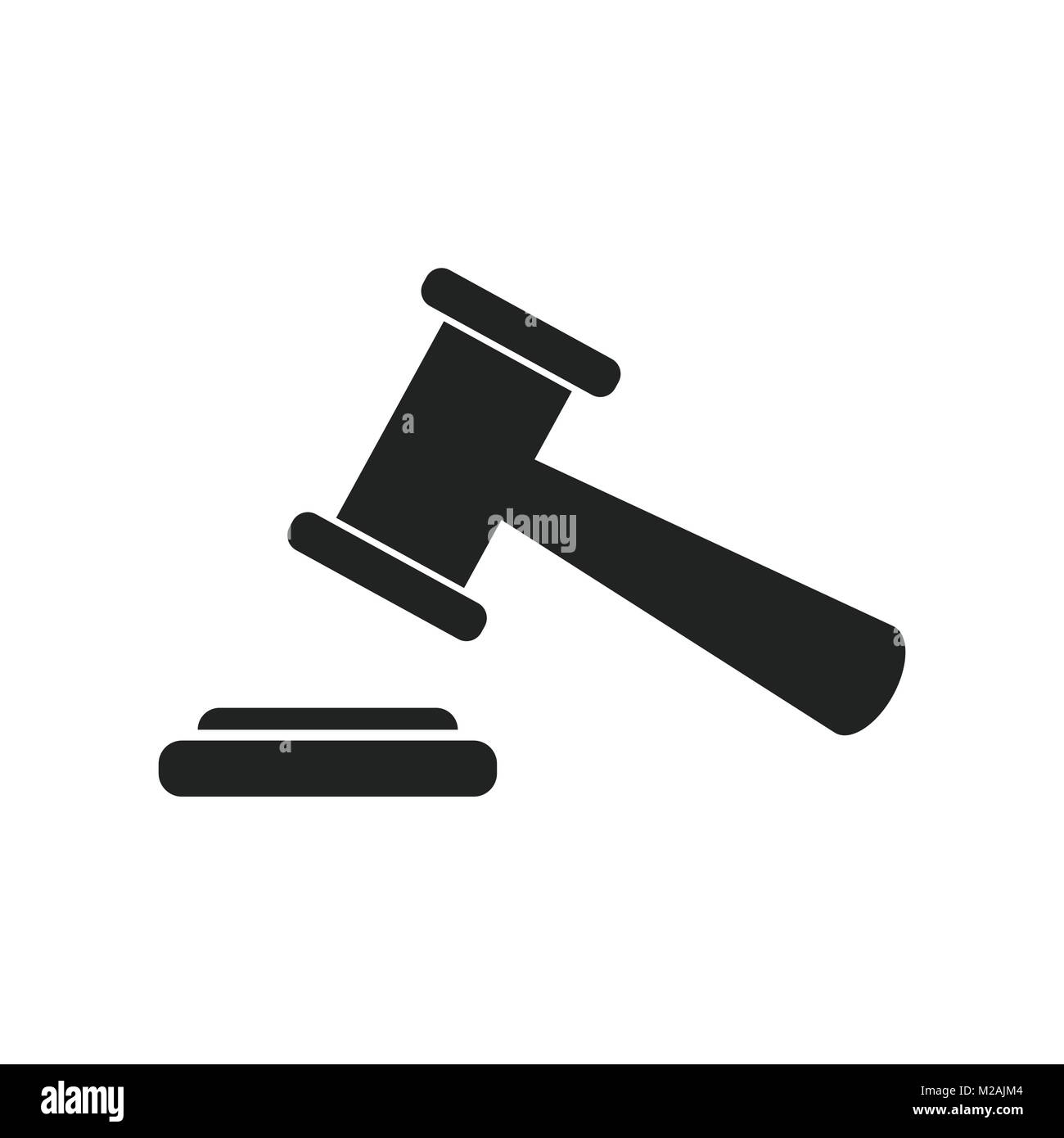 Auction hammer vector icon. Court tribunal flat icon Stock Vector Image &  Art - Alamy