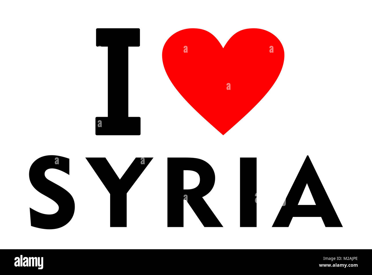 I love Syria country text red heart message Stock Photo