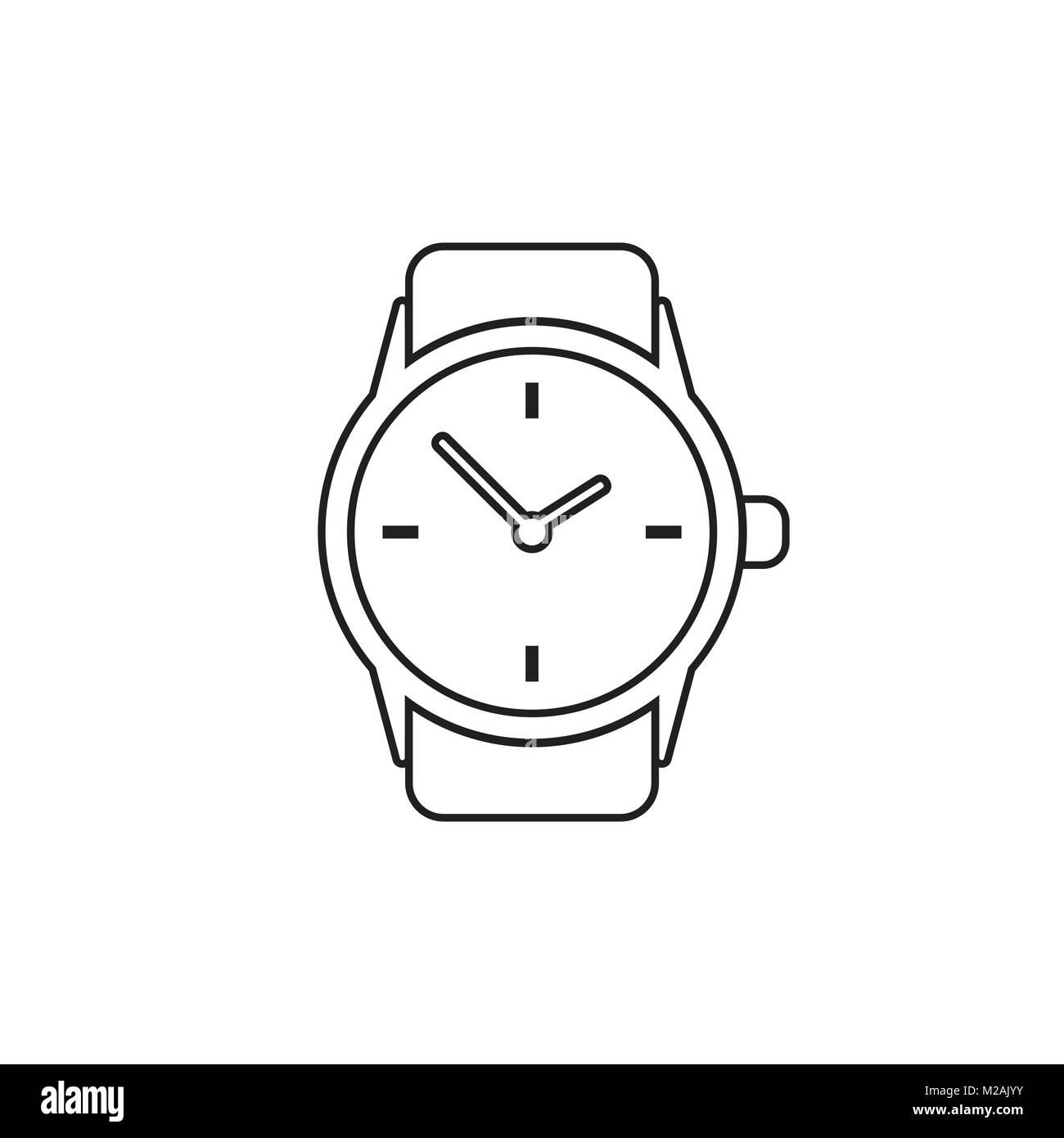 Watch vector icon in line style. Clock flat illustration Stock Vector ...