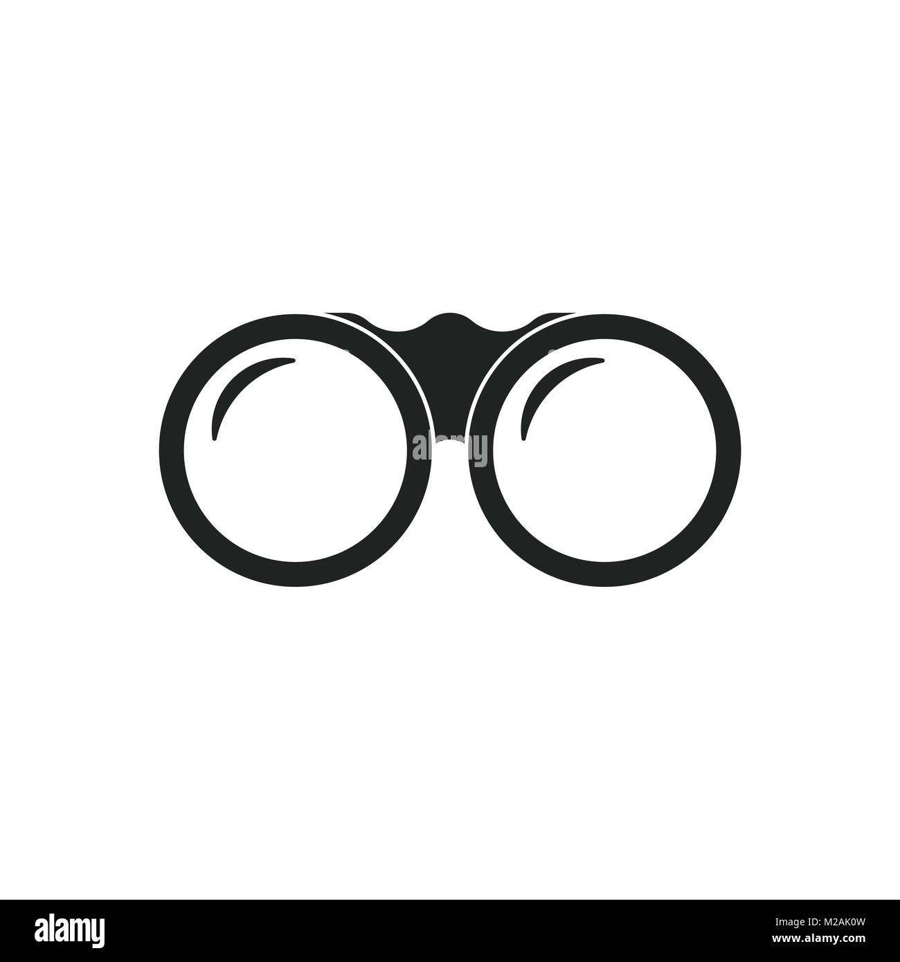Binocular vector icon. Binoculars explore flat illustration Stock