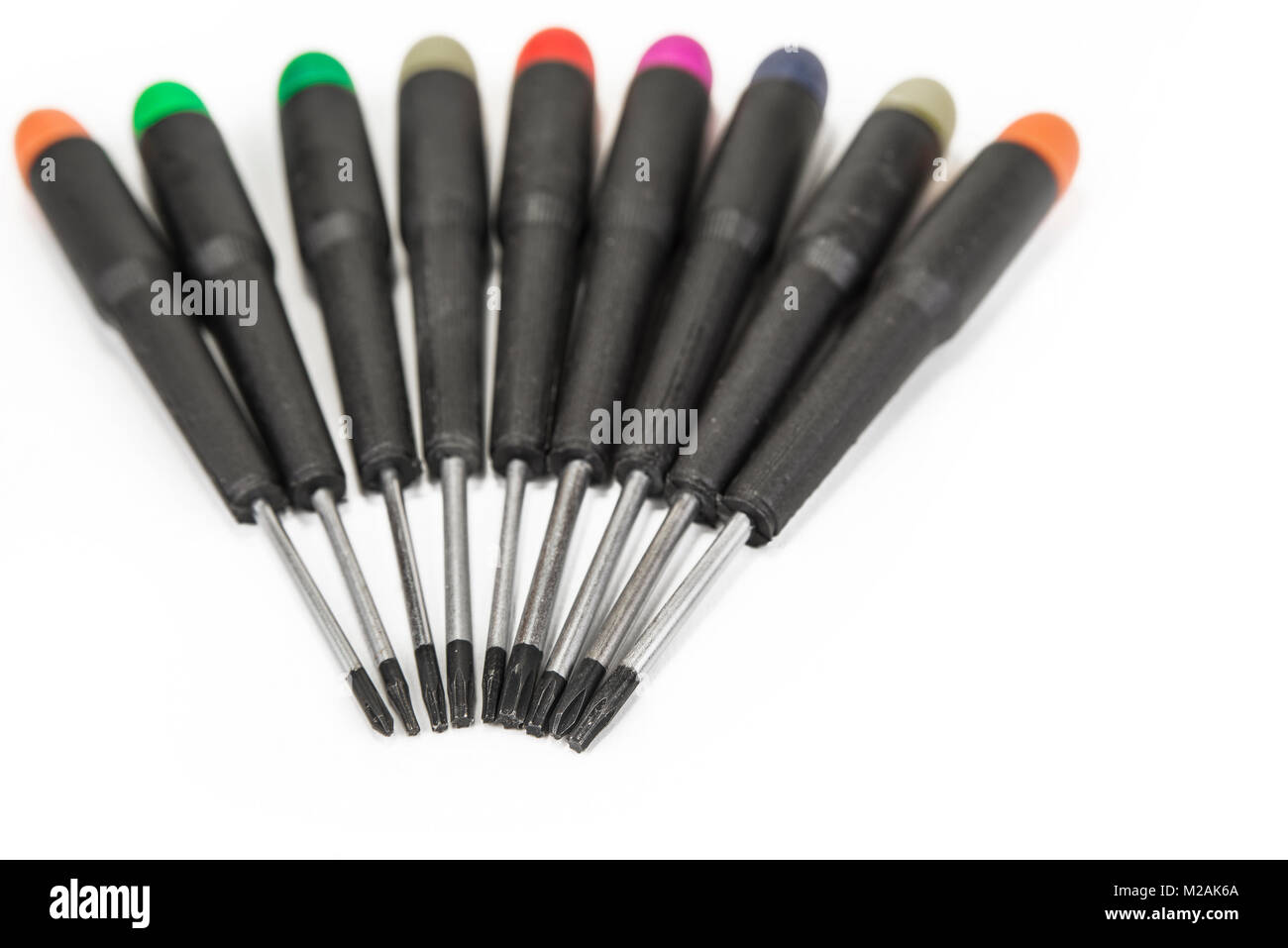 Set of pricise screwdrivers in the box on the white Stock Photo - Alamy