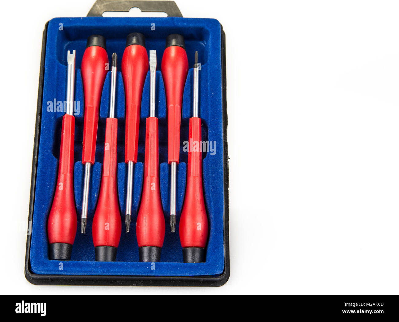 Set of pricise screwdrivers in the box on the white Stock Photo - Alamy