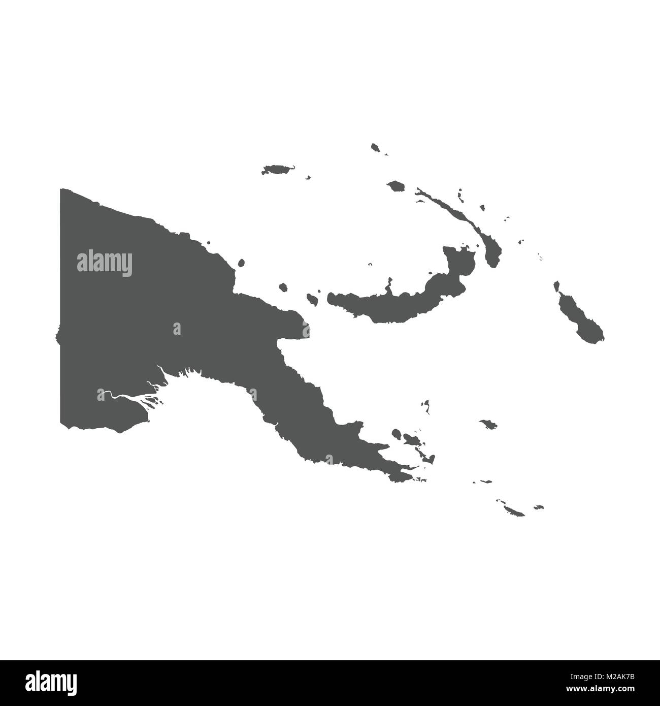 Papua New Guinea vector map. Black icon on white background. Stock Vector