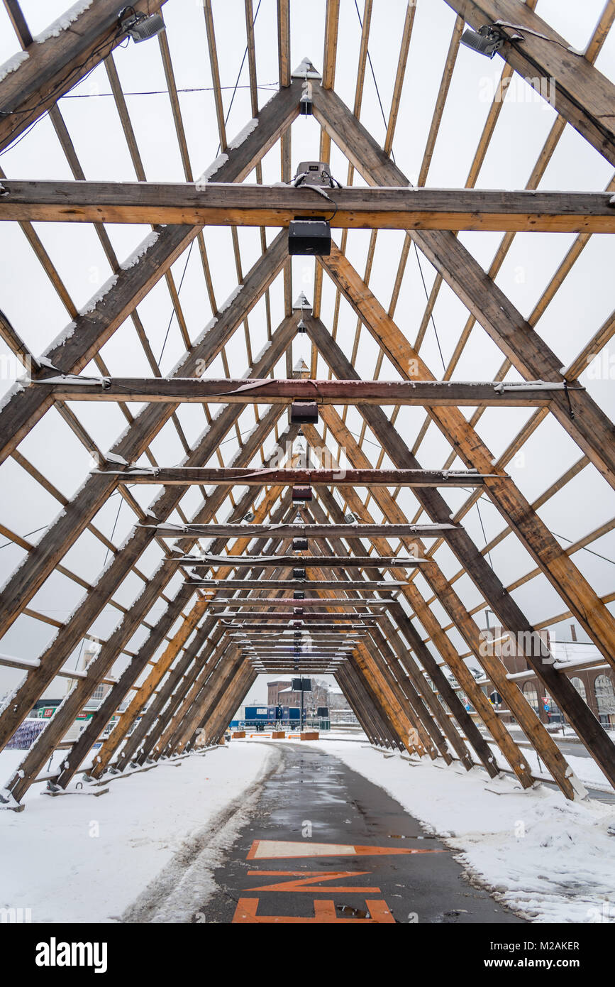 wooden structure in Oslo, Norway Stock Photo