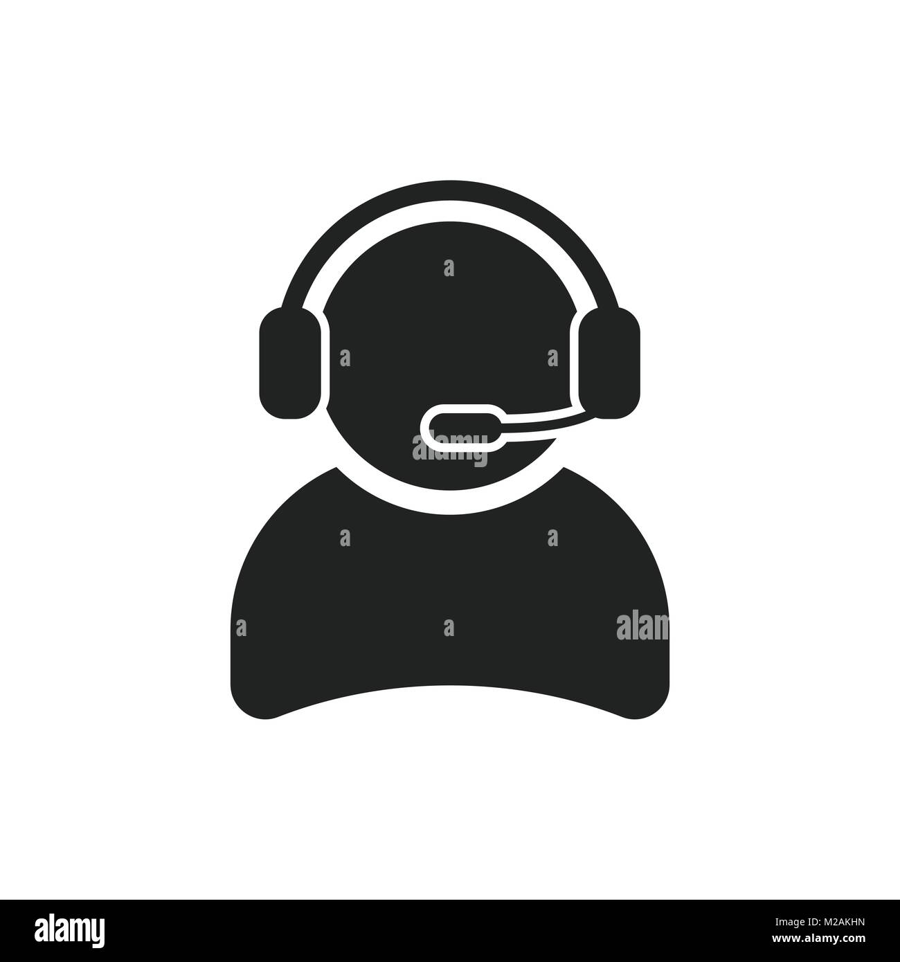 Operator with microphone vector icon. Operator in call center ...