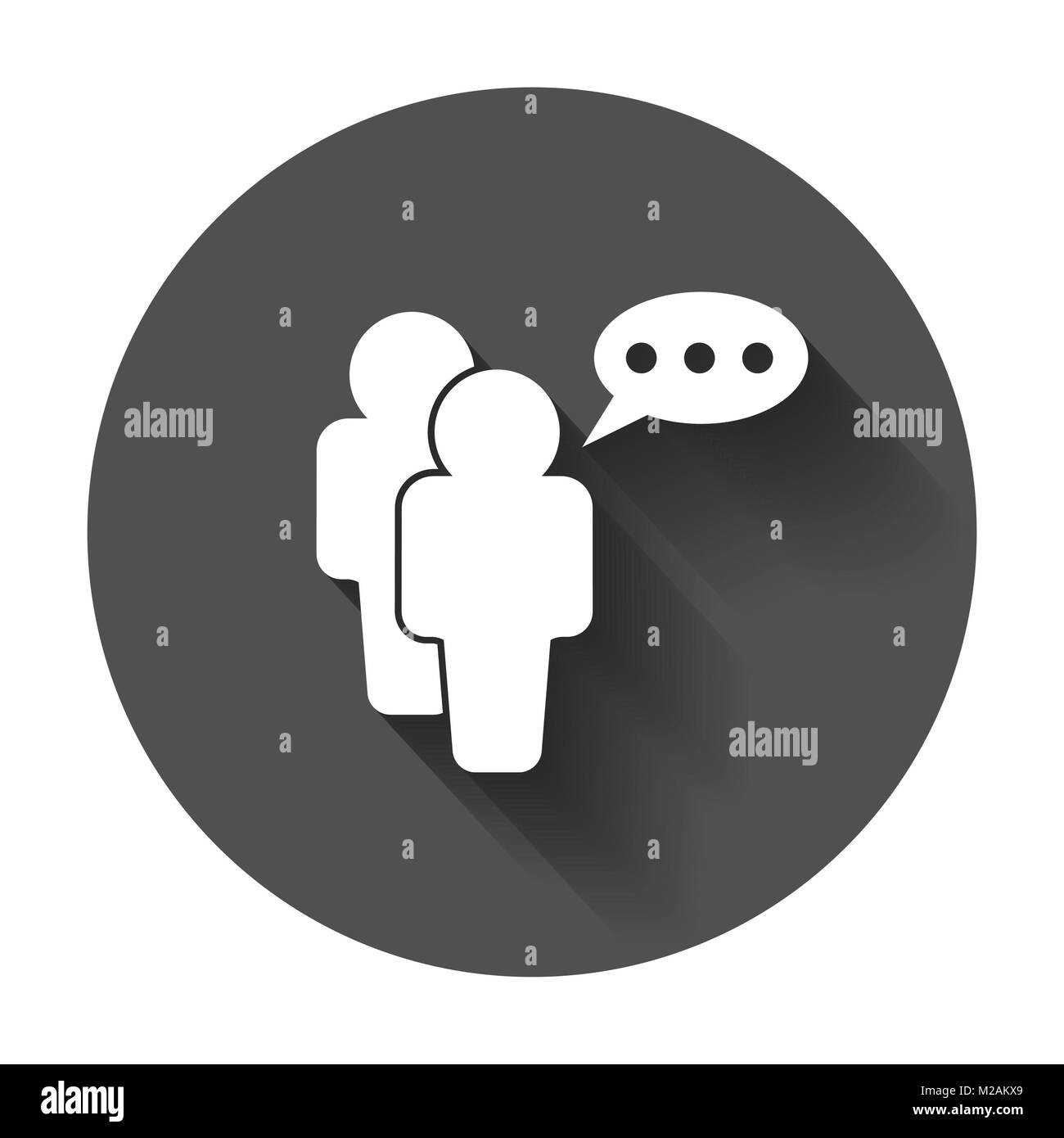 People icon with speech bubbles. Flat people vector illustration with ...