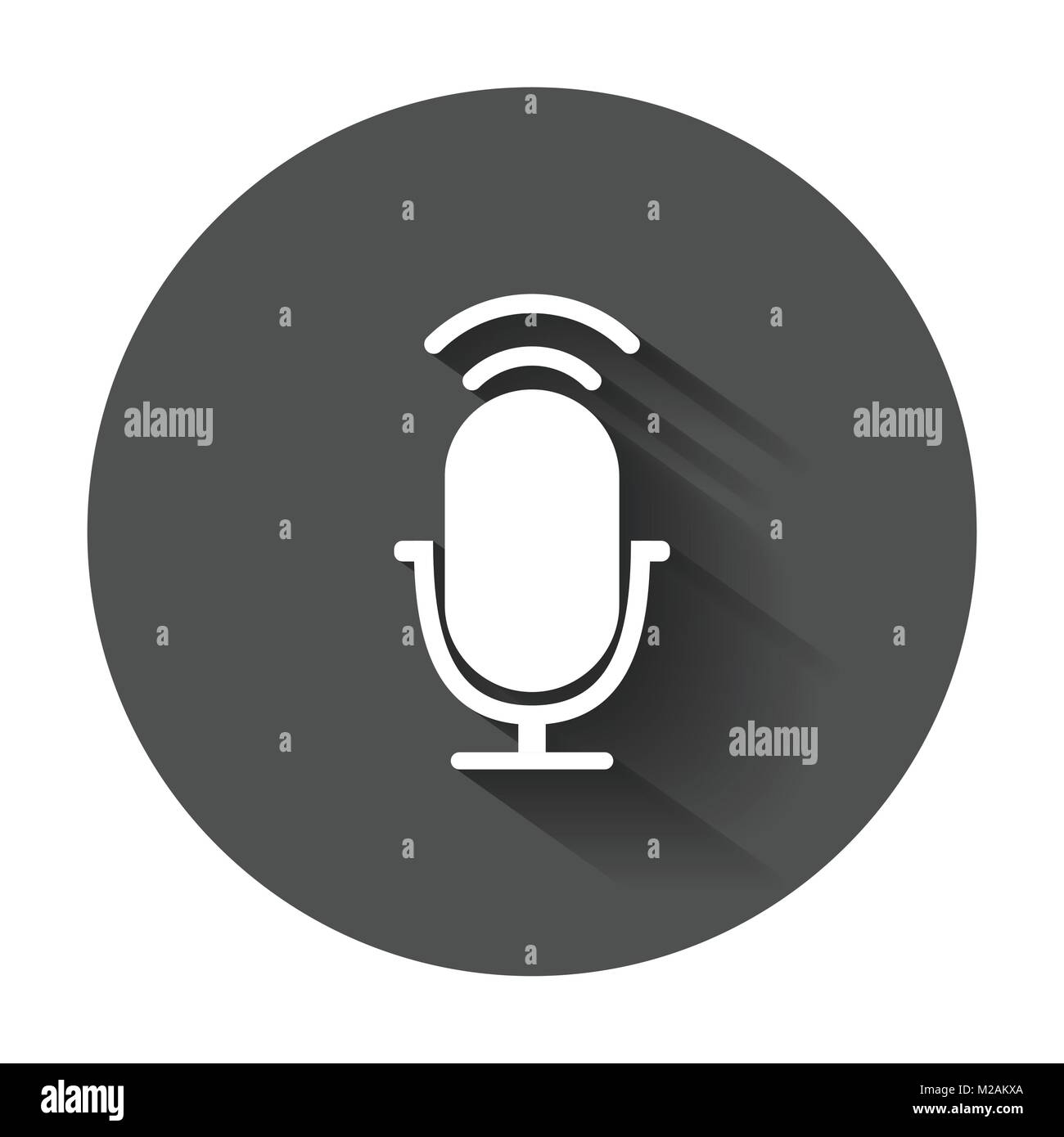 Microphone icon. Flat vector illustration with long shadow Stock Vector ...