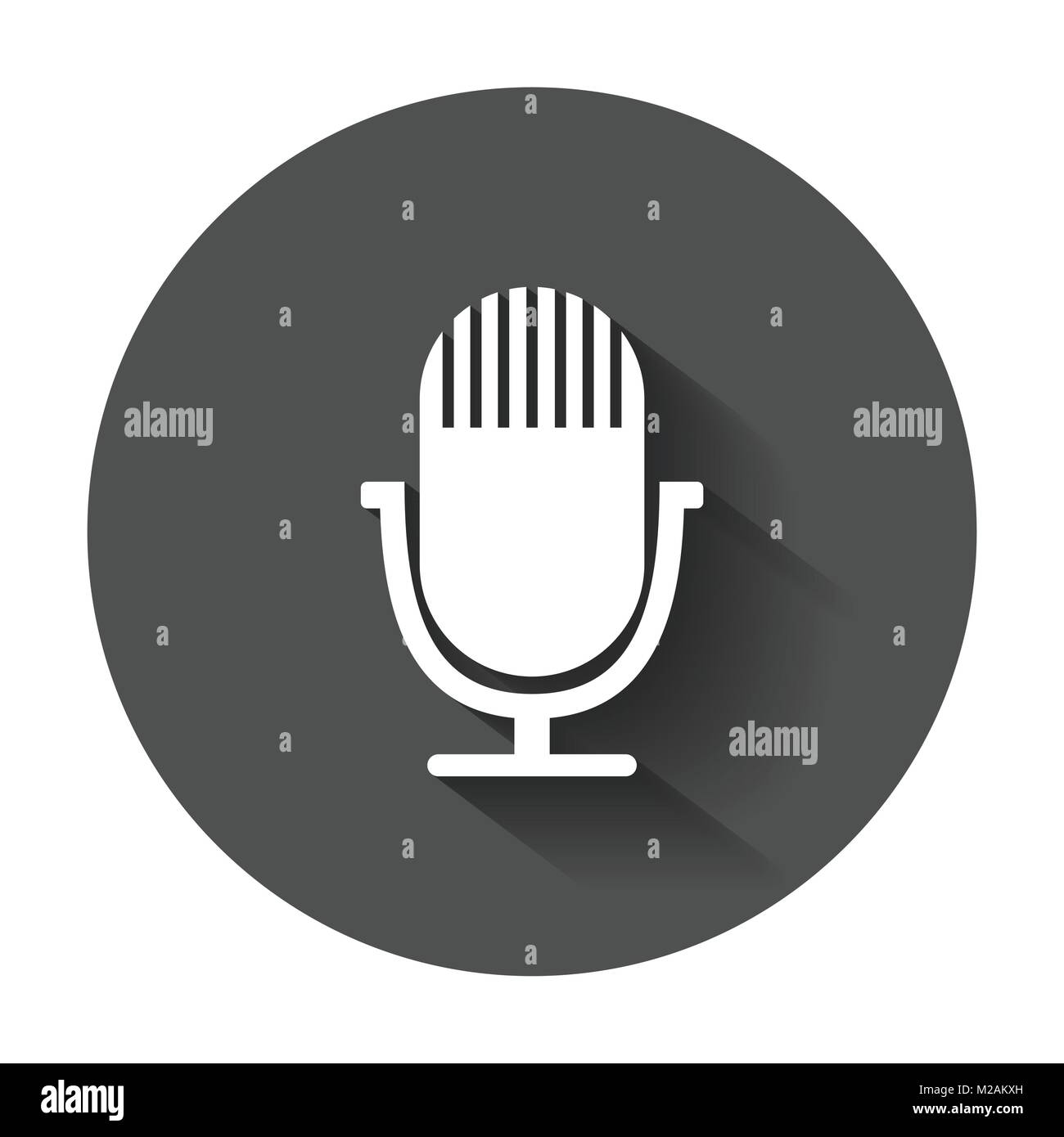 Microphone icon. Flat vector illustration with long shadow Stock Vector ...