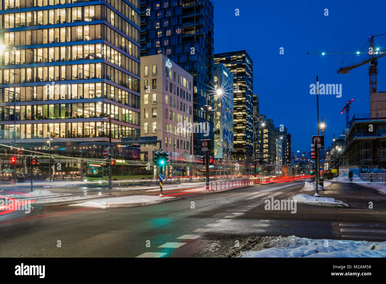 The barcode, a new business district in central Oslo Norway Stock Photo