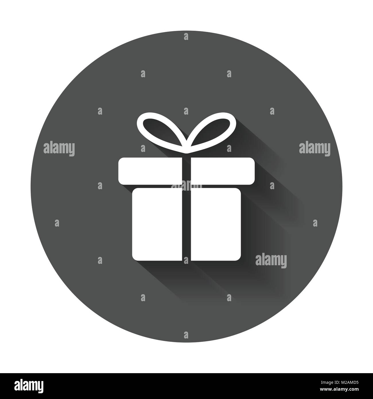 Gift box icon. Flat vector illustration with long shadow Stock Vector ...