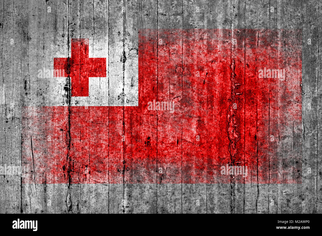 Tonga flag painted on background texture gray concrete Stock Photo - Alamy