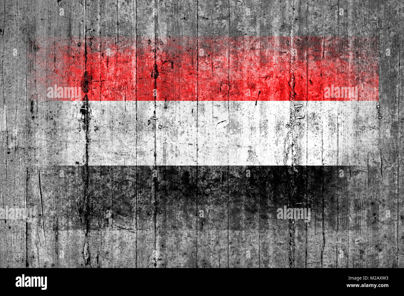 Yemen flag painted on background texture gray concrete Stock Photo - Alamy