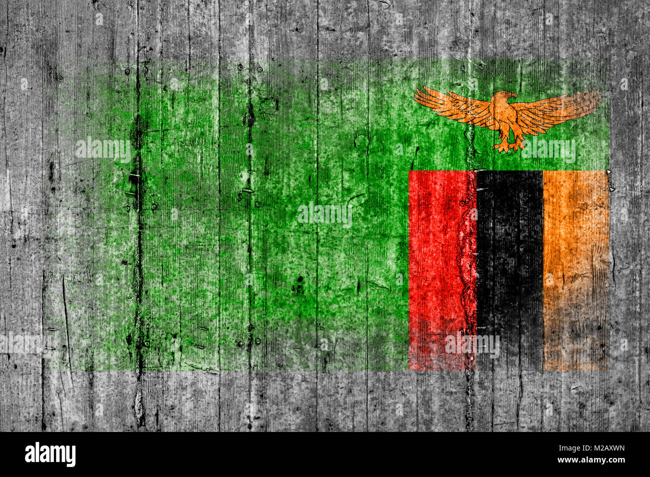 Zambia flag painted on background texture gray concrete Stock Photo - Alamy